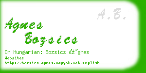 agnes bozsics business card